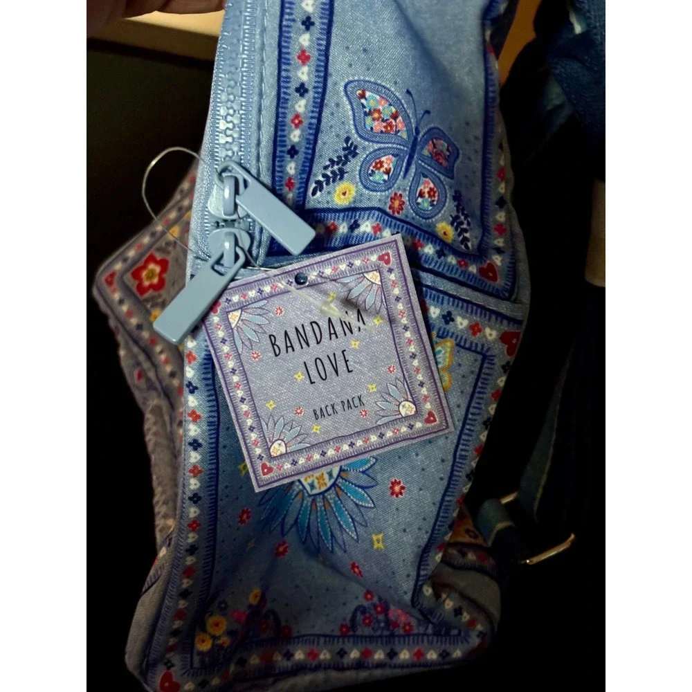NWT Brighton Bandana Love Backpack  Blue Paisley Butterfly D30343
